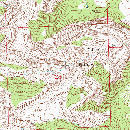 Topographic Map of The Blowout, CO