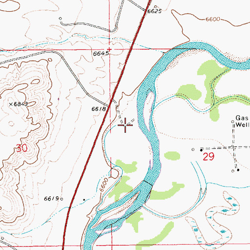 Topographic Map of Government Mine, WY