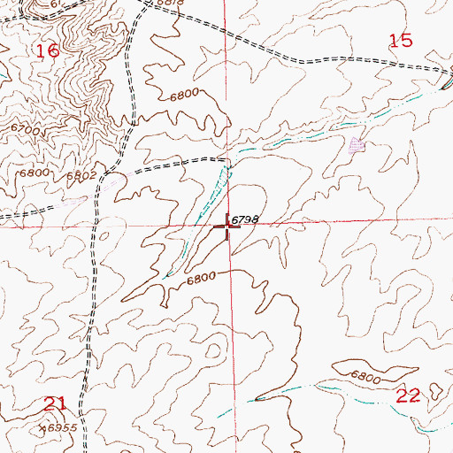 Topographic Map of Abernathy Deposit Number One Mine, WY