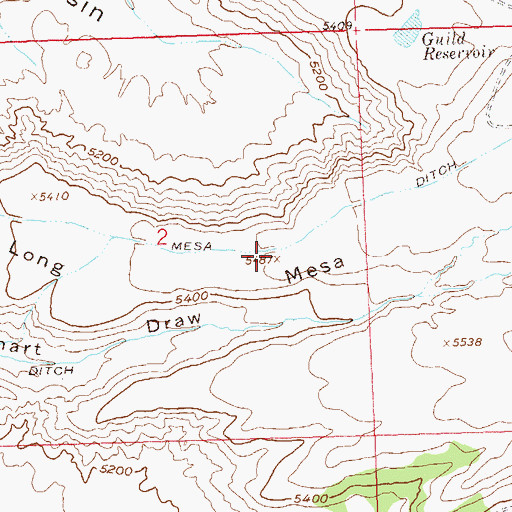 Topographic Map of Long Mesa, CO