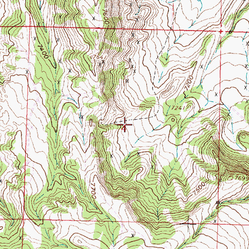 Topographic Map of GR Claims, WY