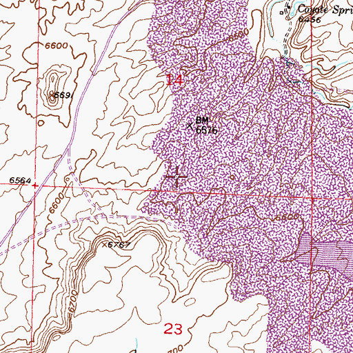 Topographic Map of Loco D Mine, WY