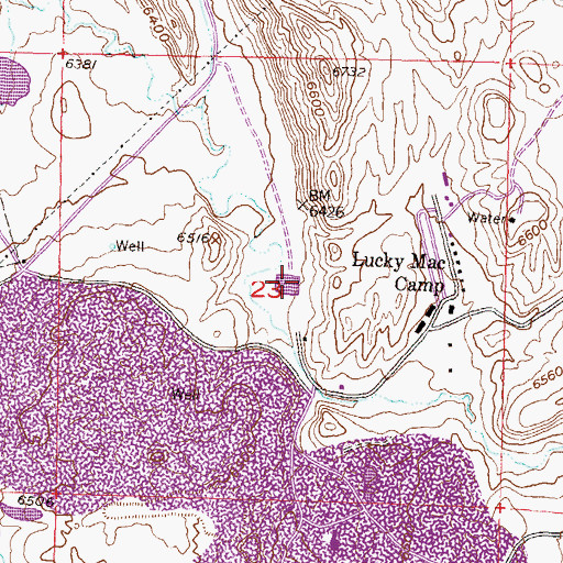 Topographic Map of Clark Number Two Mine, WY