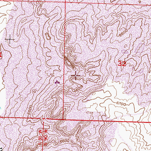 Topographic Map of Dick Number Seven Mine, WY