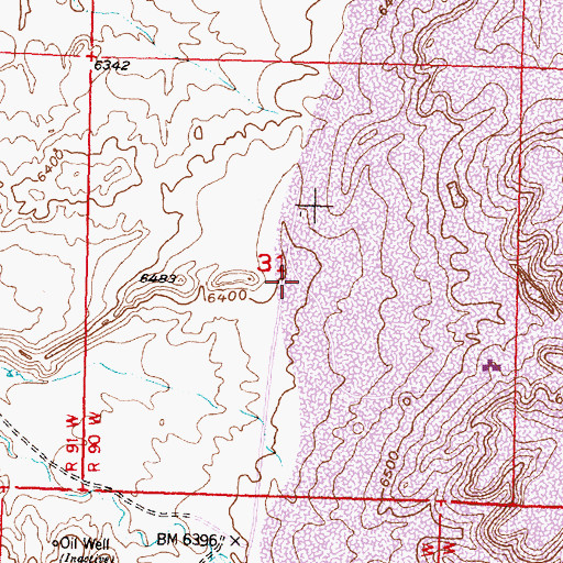 Topographic Map of Dee Number One Mine, WY