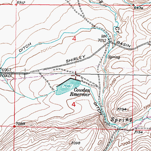 Topographic Map of Beaver Number One Claim, WY