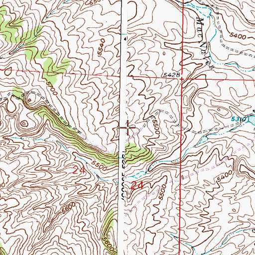 Topographic Map of Soap Creek Number One Mine, WY