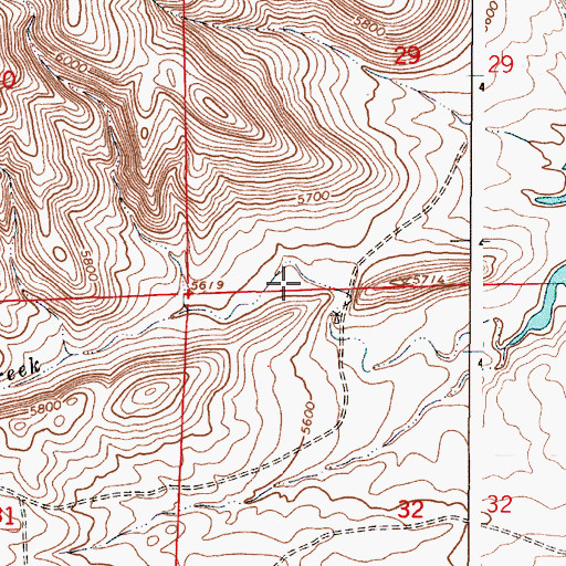 Topographic Map of Cottonwood Creek Prospect, WY