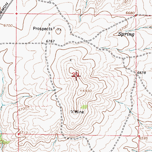 Topographic Map of Badger Prospect, WY