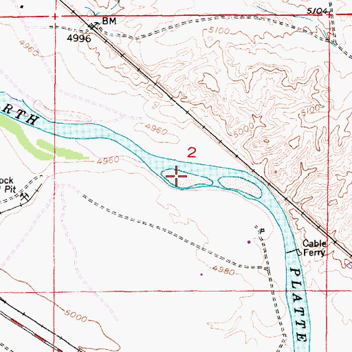 Topographic Map of Abbott Sand and Gravel Pit, WY