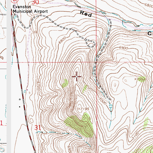 Topographic Map of Almy Number Four Mine, WY