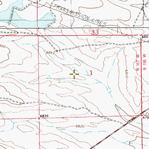 Topographic Map of Fitzpatrick Mine, WY