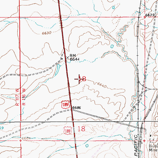 Topographic Map of Brilliant Number Eight Mine, WY