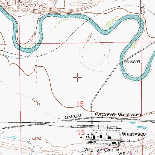 Topographic Map of Intermountain Chemical Company Mine, WY
