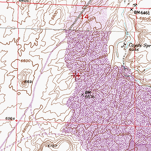 Topographic Map of Loco N-1, N-2 Mine, WY