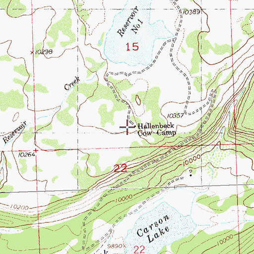 Topographic Map of Hallenbeck Cow Camp, CO
