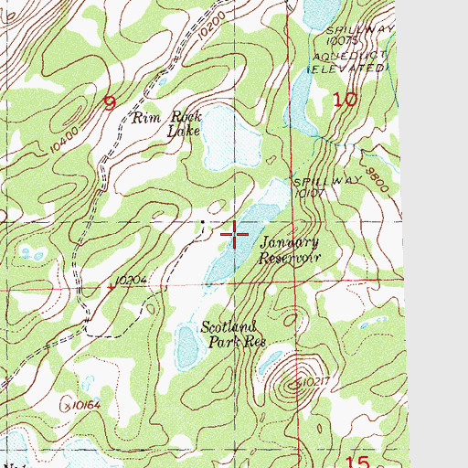 Topographic Map of January Reservoir, CO