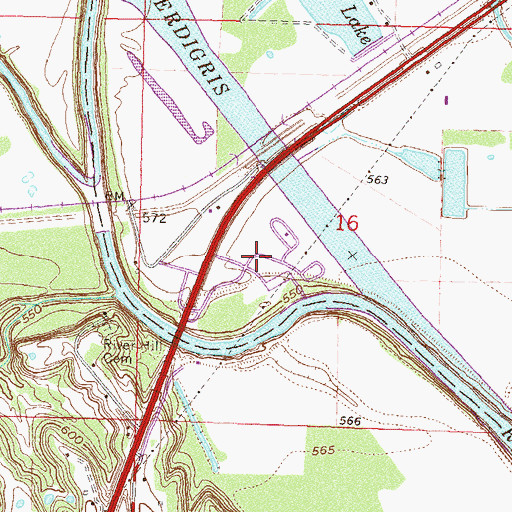 Topographic Map of Rogers Landing Public Use Area, OK