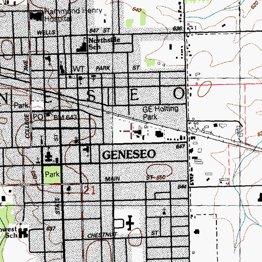 Topographic Map of G E Holting Park, IL