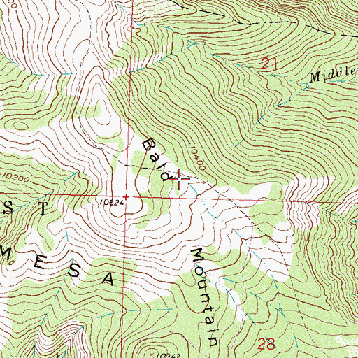 Topographic Map of Battlement Trail, CO