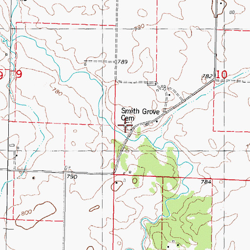 Topographic Map of Smith Grove Cemetery, IL