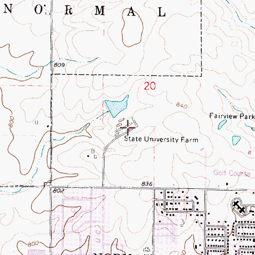 Topographic Map of State University Farm, IL
