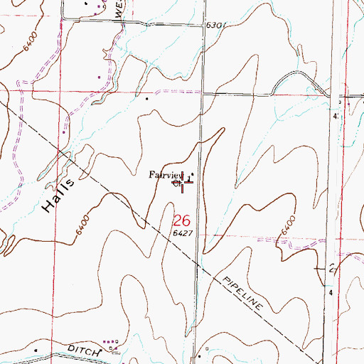 Topographic Map of Fairview Church, CO