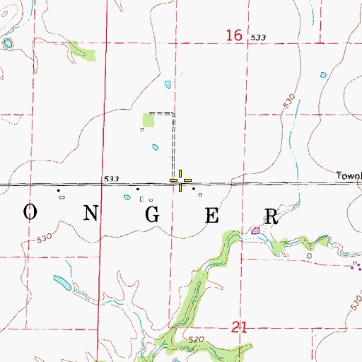Topographic Map of Center School (historical), IL