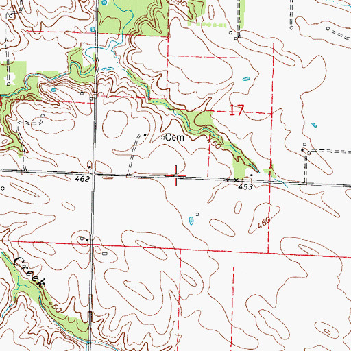 Topographic Map of McCawley School (historical), IL