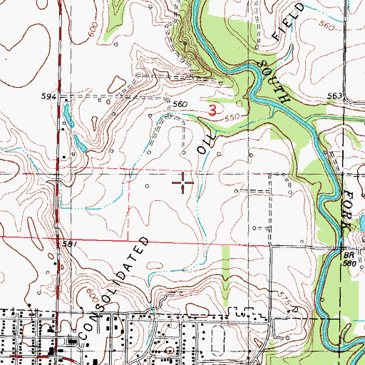 Topographic Map of Kincaid Consolidated Oil Field, IL