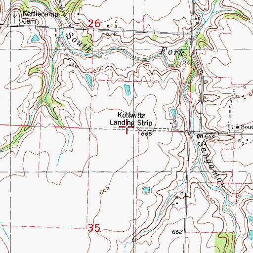 Topographic Map of Kottwitz Landing Strip (historical), IL