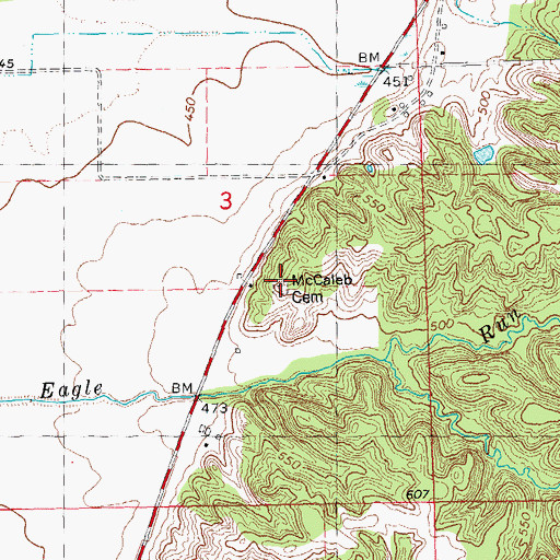 Topographic Map of McCaleb Cemetery, IL