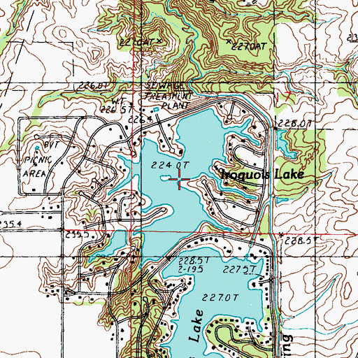 Topographic Map of Iroquois Lake, IL