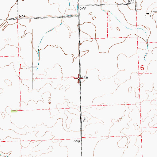 Topographic Map of Newbold School (historical), IL