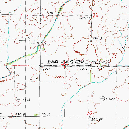 Topographic Map of Barnes Landing Strip (historical), IL