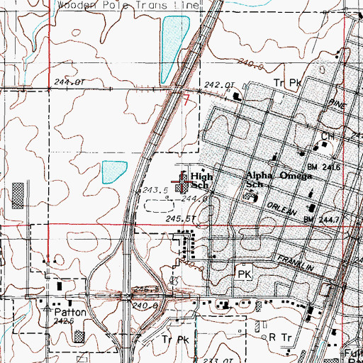 Topographic Map of Paxton High School, IL