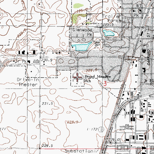 Topographic Map of Broadmeadow Elementary School, IL