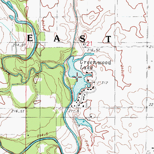 Topographic Map of Greenwood Lake, IL