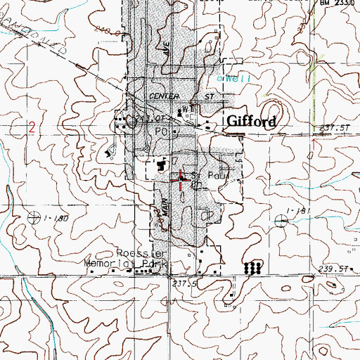 Topographic Map of Saint Pauls Lutheran Church, IL