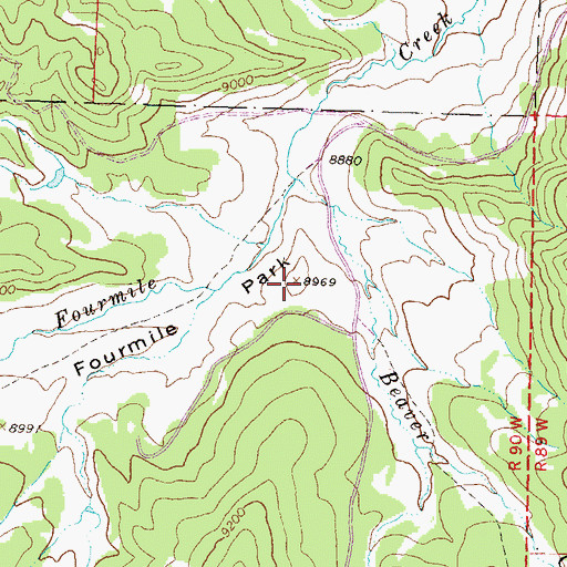 Topographic Map of Fourmile Park, CO