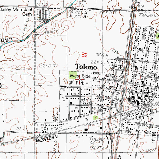 Topographic Map of West Side Park, IL