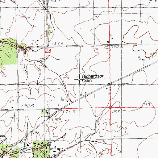 Topographic Map of Richardson Cemetery, IL