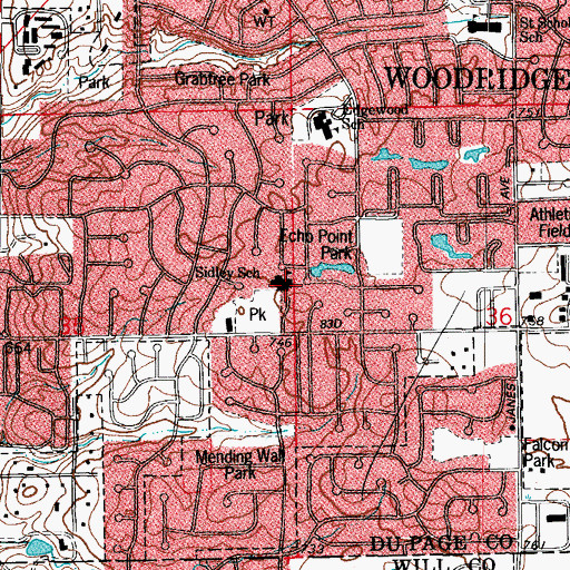 Topographic Map of John L Sipley Elementary School, IL
