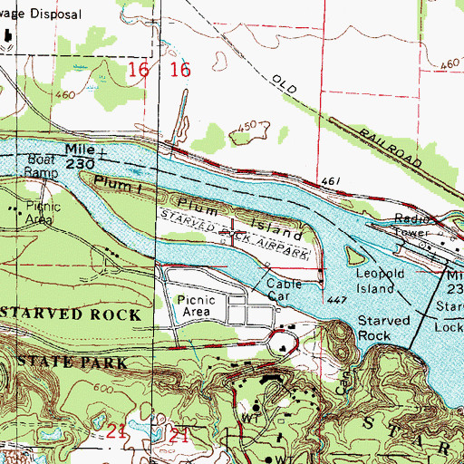 Topographic Map of Starved Rock Airpark (historical), IL