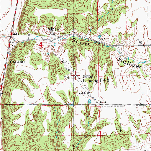 Topographic Map of Orton Landing Field (historical), IL