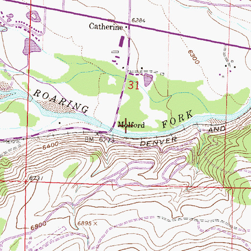 Topographic Map of Mulford, CO