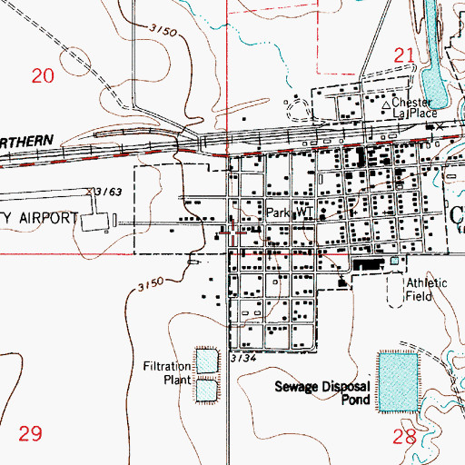 Topographic Map of Liberty Medical Center, MT