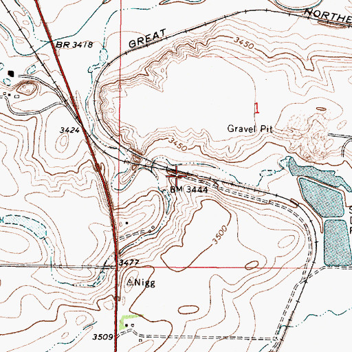 Topographic Map of Blackfoot (historical), MT