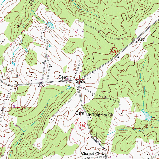 Topographic Map of Helltown Store (historical), VA