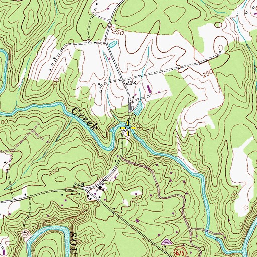 Topographic Map of Taylors Creek Mill (historical), VA